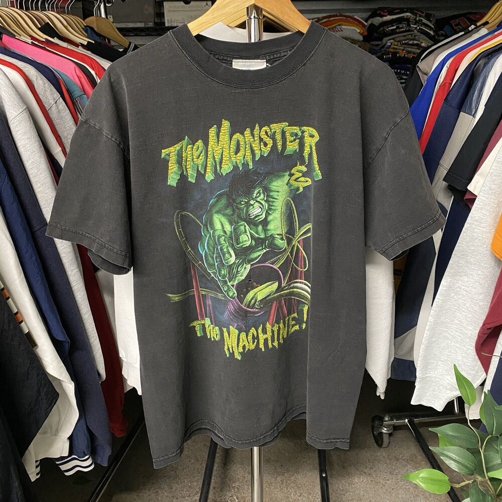 Vintage 2000 Universal Studios Hulk Monster the Machine Park Tee Black Men's XL